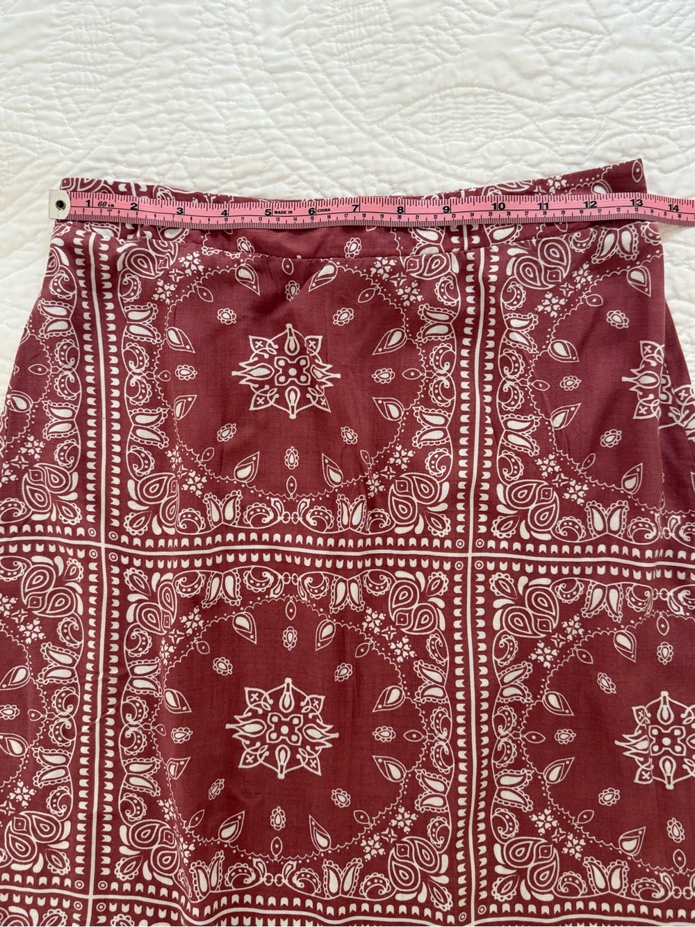 Kiss & Cry Bandana Print Maxi Skirt Size Small Boho Western Rayon A-Line - Picture 14 of 16